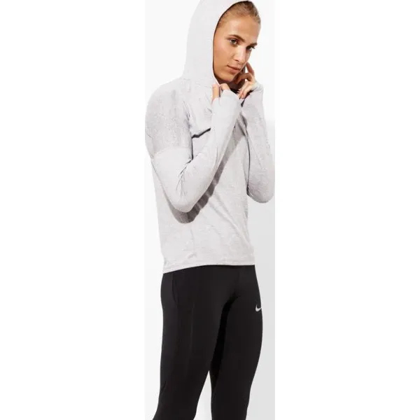 Nike Bluza W Nk Dry Elmnt Hoodie , szary, rozmiar M. Szare bluzy damskie Nike, s, bez wzorów, z poliesteru, z długim rękawem, długie, bez kaptura, do biegania. W wyprzedaży za 149,99 zł.