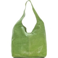 Torebki klasyczne damskie: Skórzana torebka w kolorze zielonym – 30 x 35 x 15 cm