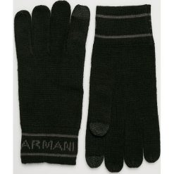 Armani Exchange - Rękawiczki. Czarne rękawiczki męskie marki Armani Exchange, bez wzorów, z bawełny. W wyprzedaży za 129,90 zł.