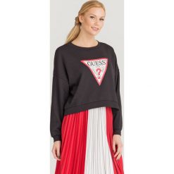 BLUZA ICONIC Guess. Czarne bluzy damskie Guess, s, z nadrukiem, z materiału, bez rękawów, bez kaptura. Za 279,00 zł.