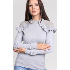 Szary Sweter Angels Fringes. Szare swetry klasyczne damskie marki other, na jesień, l. Za 74,99 zł.