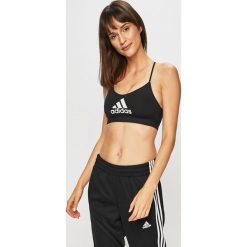 Adidas Performance - Biustonosz sportowy. Czarne biustonosze sportowe damskie adidas Performance, xs, z nadrukiem, z elastanu, climacool (adidas). W wyprzedaży za 89,90 zł.