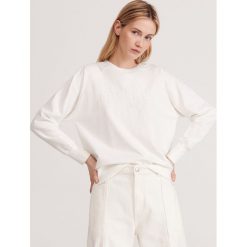 Bluza z nadrukiem - Kremowy. Białe bluzy damskie Reserved, s, z nadrukiem, bez rękawów, bez kaptura. W wyprzedaży za 49,99 zł.