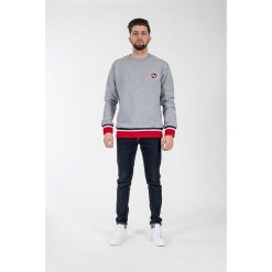 Bluza w kolorze szarym. Szare bluzy męskie American College, xs, z aplikacjami, z okrągłym kołnierzem, bez rękawów, bez kaptura. W wyprzedaży za 99,95 zł.