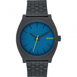 Zegarek kwarcowy "Time Teller" w kolorze niebiesko-antracytowym. Szare, analogowe zegarki męskie marki Nixon, ze stali. W wyprzedaży za 159,95 zł.