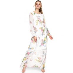 Sukienka maxi w kwiaty L'AF DAFF. Brązowe sukienki dziewczęce L’AF, na wiosnę, w koronkowe wzory, z koronki, wizytowe, z długim rękawem, długie, midi. W wyprzedaży za 539,00 zł.