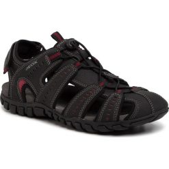 Sandały GEOX - U Sand.Mito C U02Q2C 00050 C9999 Black. Czarne klapki męskie Geox, ze skóry ekologicznej, bez zapięcia. Za 309,00 zł.