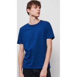 T-shirt w prążki - Granatowy. Niebieskie t-shirty męskie Reserved, s, bez wzorów, bez kołnierzyka. Za 49,99 zł.