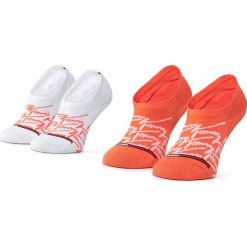 Zestaw 2 par stopek damskich TOMMY HILFIGER - 491004001 Coral 035. Pomarańczowe skarpetki damskie TOMMY HILFIGER, bez wzorów, z elastanu. Za 39,00 zł.