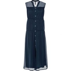 Długa sukienka bonprix ciemnoniebieski. Niebieskie sukienki damskie bonprix, bez wzorów, bez kołnierzyka, z długim rękawem, długie, maxi, plisowane. Za 134,99 zł.