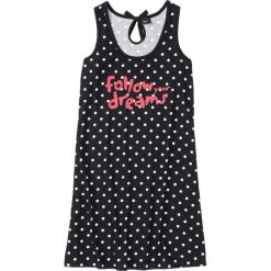 Koszula nocna bonprix czarno-biały w kropki. Czarne koszule nocne damskie marki bonprix, z nadrukiem, bez rękawów. Za 34,99 zł.