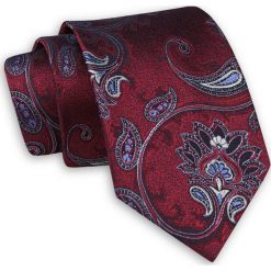 Ciemnoczerwony Krawat w w Duże Kwiaty - Chattier KRCH1157. Czerwone krawaty męskie Chattier, w kwiaty, z tkaniny, eleganckie. Za 40,00 zł.