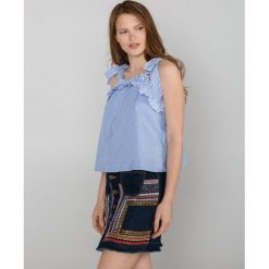 Pepe Jeans Miley Bluzka Niebieski. Niebieskie bluzki damskie Pepe Jeans, s, w paski, z bawełny, bez kołnierzyka, bez rękawów. Za 300,95 zł.