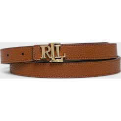 Lauren Ralph Lauren - Pasek skórzany. Pomarańczowe paski damskie Lauren Ralph Lauren, w paski, ze skóry. Za 219,90 zł.