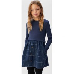 Mango Kids - Sukienka dziecięca Berta 110-152 cm. Niebieskie sukienki dziewczęce Mango Kids, bez wzorów, z elastanu, bez rękawów, rozkloszowane. W wyprzedaży za 63,90 zł.