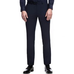 Spodnie LEONARDO GDGS900287. Niebieskie spodnie męskie Giacomo Conti, s, bez wzorów, z poliesteru, eleganckie. Za 349,00 zł.