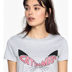 T-shirty damskie: T-shirt z okrągłym dekoltem, nadrukiem i krótkim rękawem