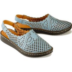 LANQIER 46C0874 blue, sandały damskie. Niebieskie sandały damskie Lanqier, bez wzorów, ze skóry, bez obcasa, bez zapięcia. Za 189,90 zł.