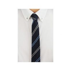 Krawat jedwabny slim #29. Niebieskie krawaty męskie marki The bow bow ties, bez wzorów, z jedwabiu. Za 99,00 zł.