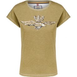 T-shirt AERONAUTICA MILITARE. Zielone bluzki damskie Aeronautica Militare, bez wzorów, z bawełny, z okrągłym kołnierzem, bez rękawów. W wyprzedaży za 256,00 zł.