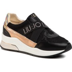 Sneakersy LIU JO - Karlie 79 4A0721 EX030 Black 22222. Czarne półbuty damskie Liu Jo, bez wzorów, ze skóry ekologicznej, bez obcasa, na obcasie, bez zapięcia. Za 629,00 zł.
