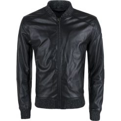 Kurtka bomber Trussardi Jeans. Czarne płaszcze męskie Trussardi Jeans, m, bez wzorów, z jeansu, klasyczne, bez kaptura. Za 349,00 zł.