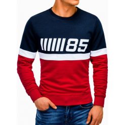 Bluza męska z nadrukiem B934 - czerwona. Czerwone bluzy męskie Ombre Clothing, s, z nadrukiem, z bawełny, klasyczne, z okrągłym kołnierzem, bez rękawów, bez kaptura. Za 49,00 zł.