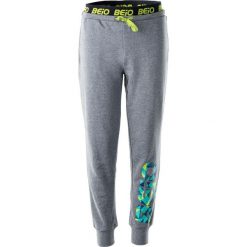 Spodnie chłopięce: MARTES Spodnie dziecięce BADEM JR LIGHT GREY MELANGE/GREEN TRIANGLES PRINT r. 164