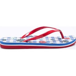 Tommy Hilfiger - Japonki. Czarne klapki damskie TOMMY HILFIGER, bez wzorów, ze skóry, bez obcasa, na obcasie. Za 179,90 zł.