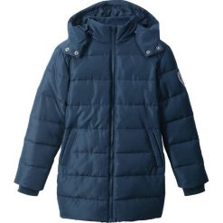 Parka zimowa bonprix ciemnoniebieski. Niebieskie kurtki dziewczęce marki bonprix, na zimę, bez wzorów, eleganckie, z kapturem. Za 59,99 zł.