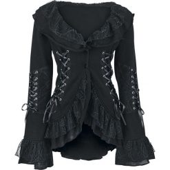 Kardigany damskie: Poizen Industries Cord Lace Sweter rozpinany damski czarny