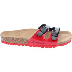 Buty damskie: Klapki w kolorze czarno-czerwonym