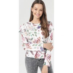 Biało-Różowa Bluza Meronei. Białe bluzy damskie Born2be, uniwersalny, bez wzorów, bez rękawów, bez kaptura. Za 129,99 zł.