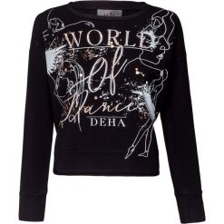 Bluza DEHA DANCE. Czarne bluzy damskie Deha, z nadrukiem, z bawełny. W wyprzedaży za 266,00 zł.