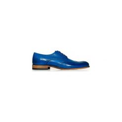 Niebieskie męskie buty wizytowe - brogsy T131. Niebieskie buty wizytowe męskie Faber - Obuwie męskie, ze skóry, bez zapięcia. Za 297,00 zł.