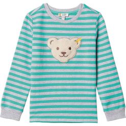 Bluza w kolorze szaro-zielonym. Zielone bluzy niemowlęce Steiff, z aplikacjami, bez rękawów, bez kaptura. W wyprzedaży za 85,95 zł.