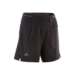 Spodenki do biegania TRAIL damskie czarne. Czarne spodenki sportowe damskie KALENJI, l, bez wzorów, z elastanu, do biegania. Za 59,99 zł.