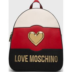 Love Moschino - Plecak skórzany. Czarne plecaki damskie Love Moschino, z aplikacjami, ze skóry. W wyprzedaży za 999,90 zł.