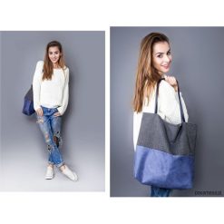 Torba duo 02. Niebieskie torebki klasyczne damskie marki Pakamera, z materiału, na ramię, duże. Za 125,00 zł.