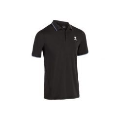 Koszulka polo tenisowa Dry 500 męska. Czarne koszulki polo męskie marki ARTENGO, m, z elastanu, tenisowe. W wyprzedaży za 39,99 zł.