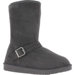 Kozaki w kolorze antracytowym. Szare bez kategorii marki Buty Twoich ulubionych marek, z materiału, na platformie. W wyprzedaży za 129,95 zł.