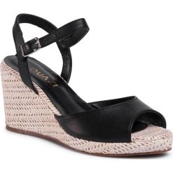 Espadryle QUAZI - QUAZI-QZ-58-04-000662 101. Czarne espadryle damskie QUAZI, bez wzorów, ze skóry, bez obcasa, na obcasie. Za 289,00 zł.