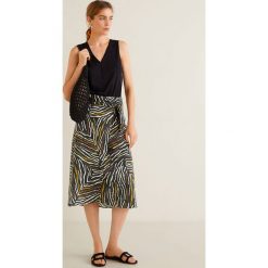 Mango - Spódnica Zebra. Czarne spódniczki damskie Mango, s, bez wzorów, z bawełny, midi, rozkloszowane. Za 139,90 zł.