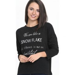Bluzki asymetryczne: Czarna Bluzka Snow Flake