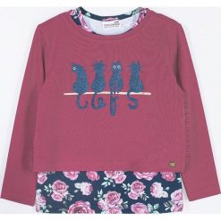 Coccodrillo - Longsleeve dziecięcy 92-122 cm. Różowe bluzki dziewczęce COCCODRILLO, z nadrukiem, z dzianiny, z okrągłym kołnierzem, z długim rękawem, długie, bez kaptura. Za 65,90 zł.
