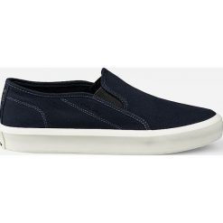 Sneakersy "Strett Slip" w kolorze granatowym. Niebieskie trampki męskie G-Star, z nadrukiem, z materiału, bez zapięcia. W wyprzedaży za 214,95 zł.