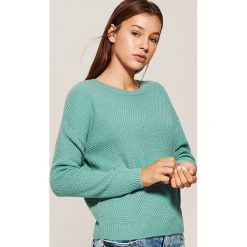 Sweter o ryżowym splocie - Turkusowy. Niebieskie swetry klasyczne damskie marki House, l, ze splotem. Za 69,99 zł.