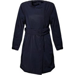 Płaszcz w kolorze ciemnoniebieskim. Niebieskie kurtki damskie Stefanel, xs, w paski, z tkaniny. W wyprzedaży za 379,95 zł.