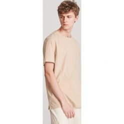 T-shirt z bawełny organicznej - Beżowy. Brązowe t-shirty damskie Reserved, xl, bez wzorów, z bawełny, bez kołnierzyka. Za 29,99 zł.
