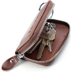 Eleganckie etui skórzane na klucze Harold`s Brązowe. Pomarańczowe etui męskie marki Harold's, ze skóry. Za 29,00 zł.